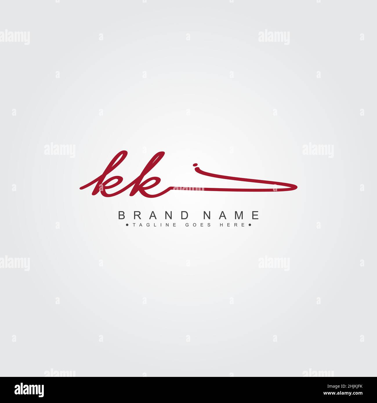 Lettera iniziale Logo KK - Firma scritta a mano Logo - Minimal Vector Logo per iniziali in stile calligrafia Illustrazione Vettoriale