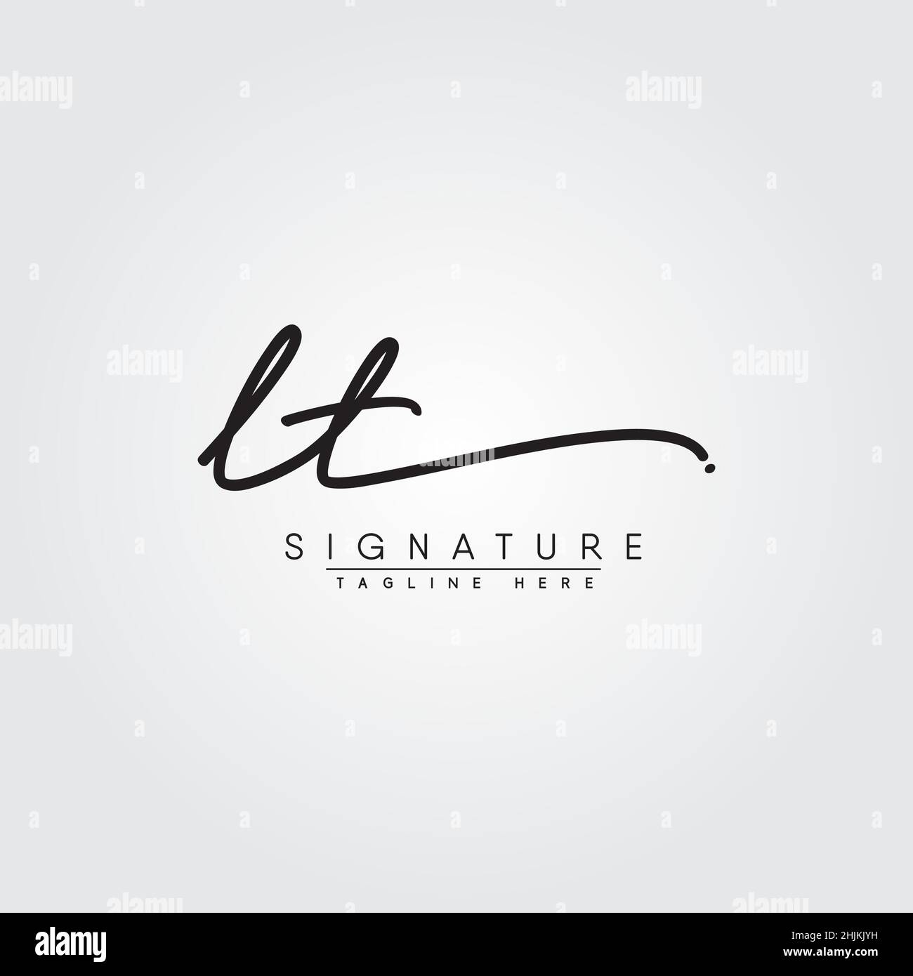Lettera iniziale Logo LT - Logo della firma disegnato a mano - Logo del vettore minimal per iniziali in stile calligrafia Illustrazione Vettoriale