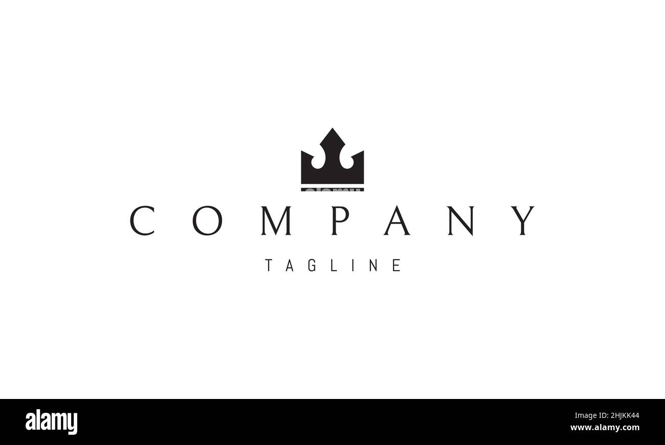 Logo vettoriale su cui un'immagine astratta della corona reale. Illustrazione Vettoriale
