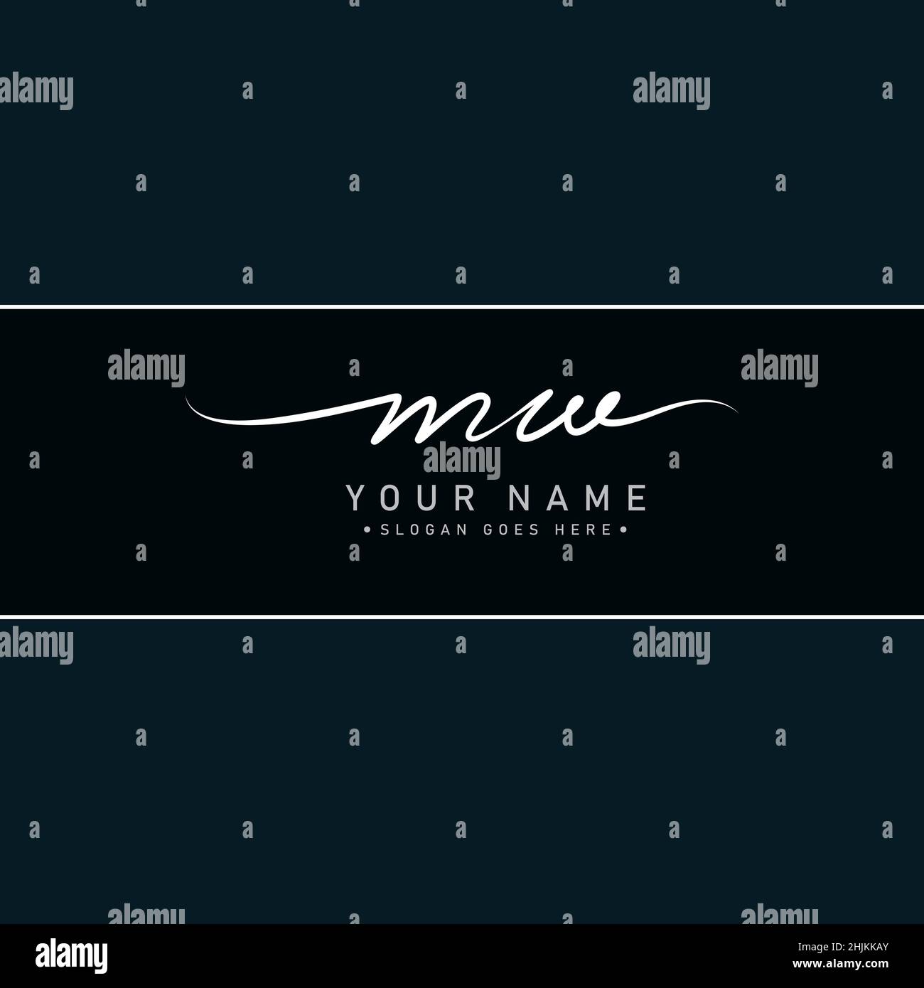 Logo Initial Letter MW - Logo Signature Style scritto a mano - Logo Vector minimal per iniziali in stile calligrafia Illustrazione Vettoriale