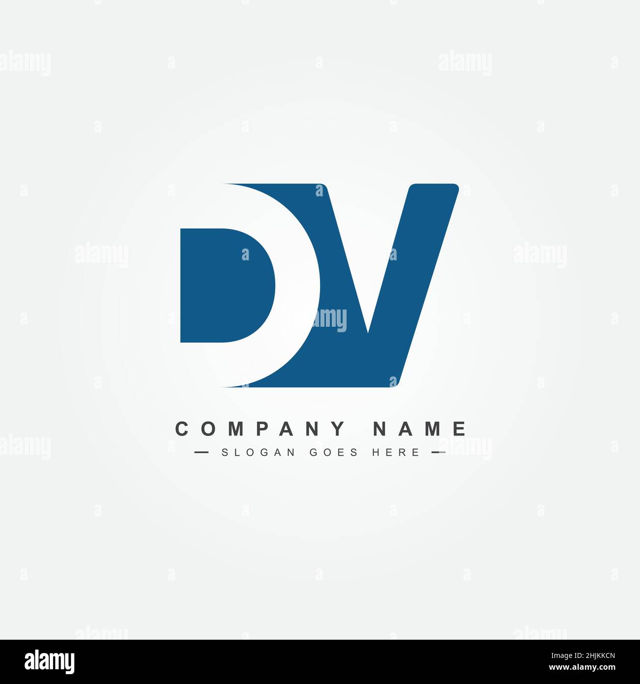 Lettera iniziale Logo DV - semplice Logo aziendale per Alphabet D e V - modello di logo vettoriale monogramma per le iniziali del nome commerciale Illustrazione Vettoriale