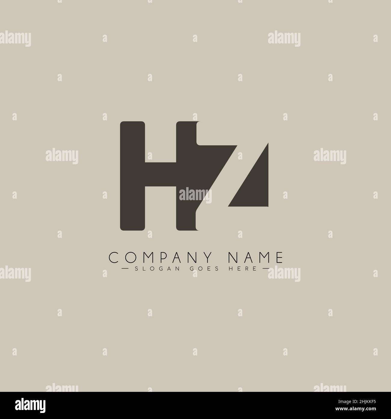Logo minimal Business per Alphabet HZ - lettera iniziale Logo H e Z - modello di logo vettoriale monogramma per le iniziali del nome commerciale Illustrazione Vettoriale
