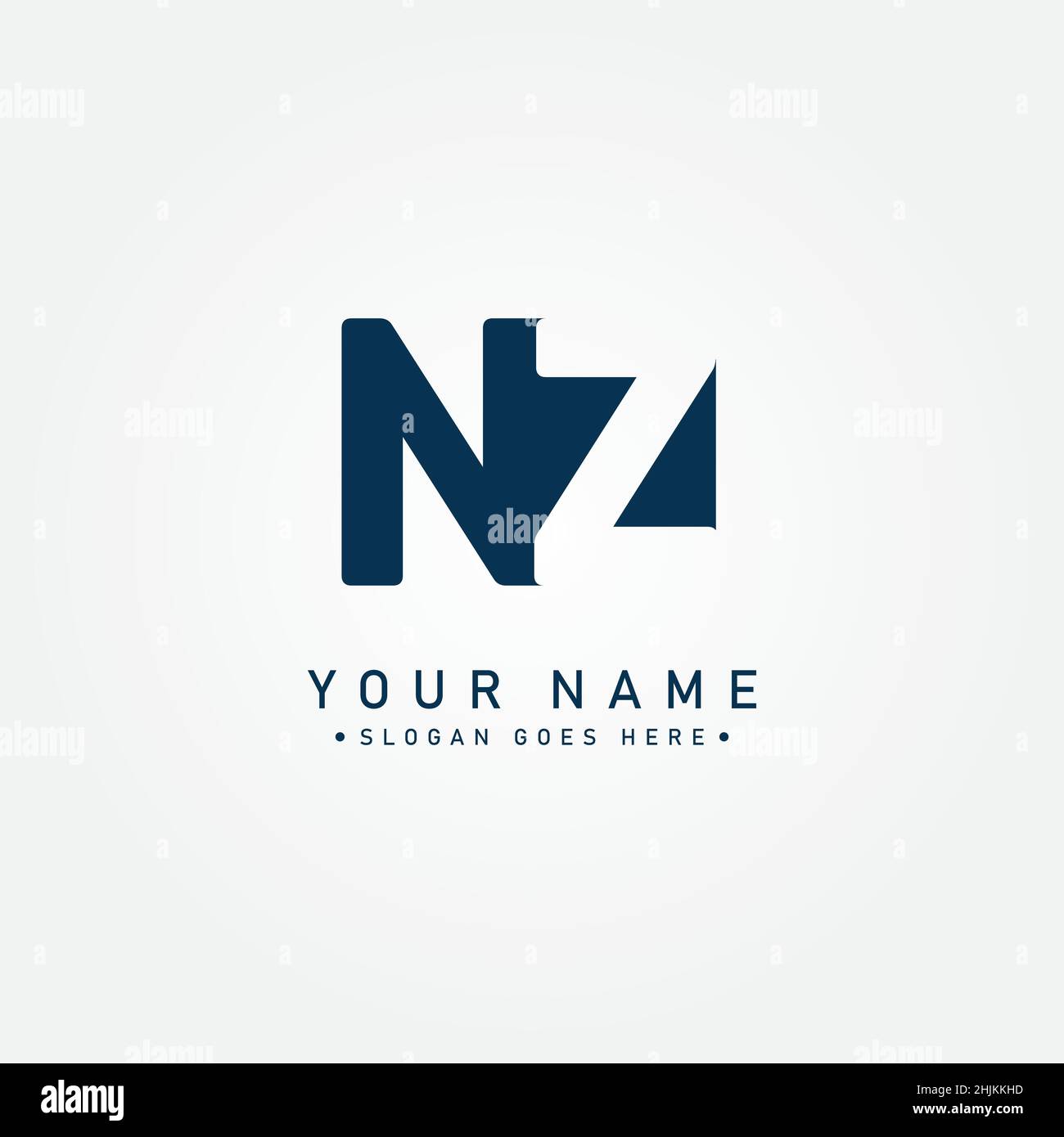 Lettera iniziale Logo NZ - Logo aziendale minimo per Alphabet N e Z - modello di logo vettoriale monogramma per le iniziali del nome commerciale Illustrazione Vettoriale
