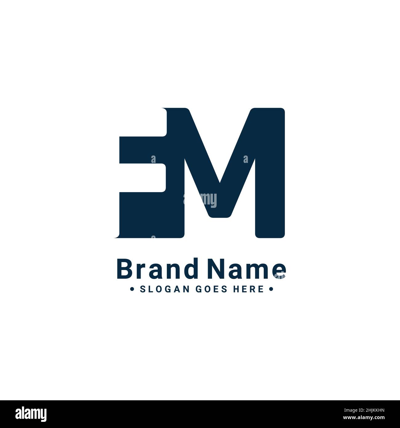 Lettera iniziale Logo FM - Logo Simple Business per Alphabet F e M - modello di logo vettoriale monogramma per le iniziali del nome commerciale Illustrazione Vettoriale