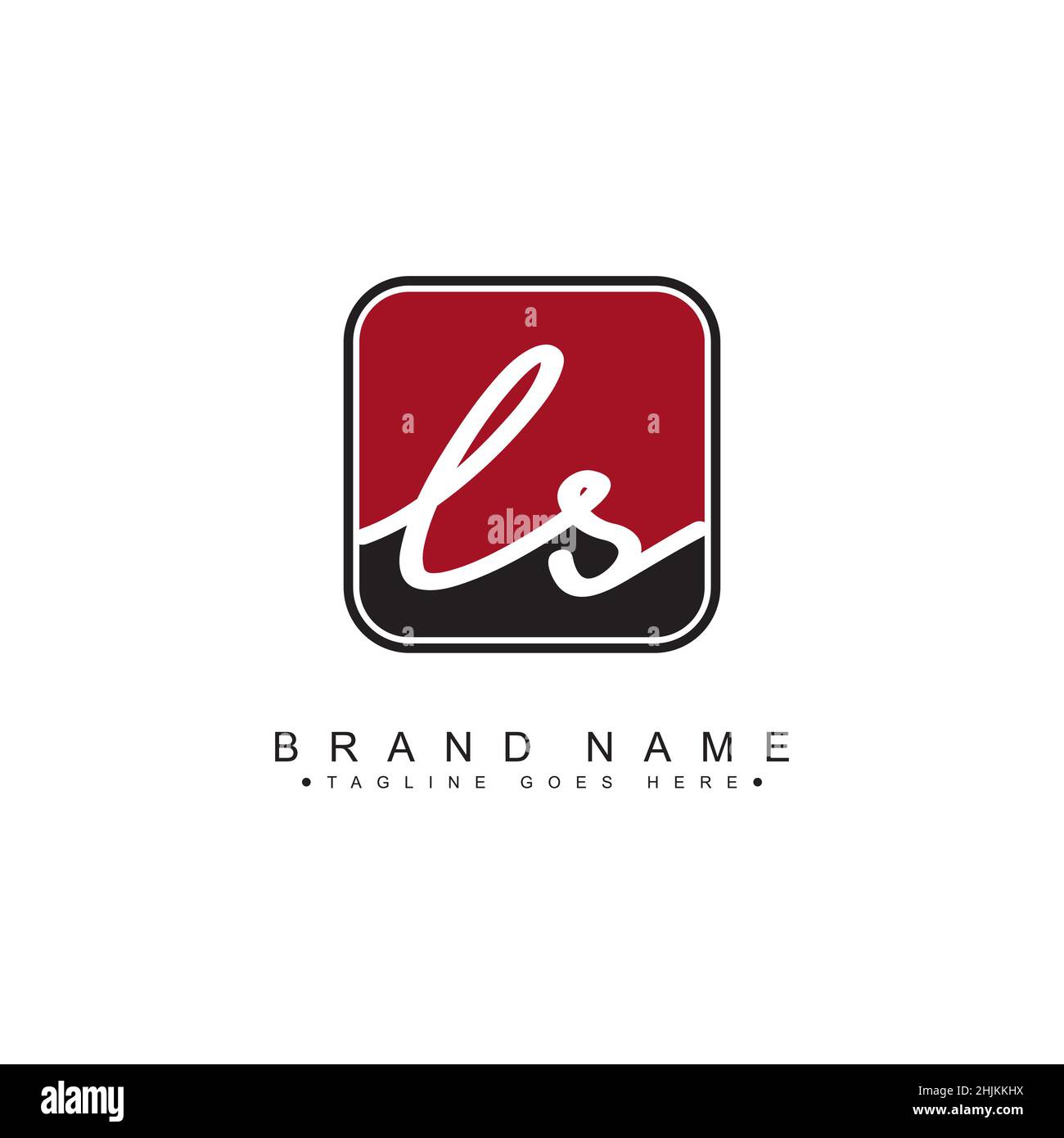 Logo Initial Letter LS - Logo firmato a mano - Logo vettoriale minimal per iniziali in stile calligrafia Illustrazione Vettoriale