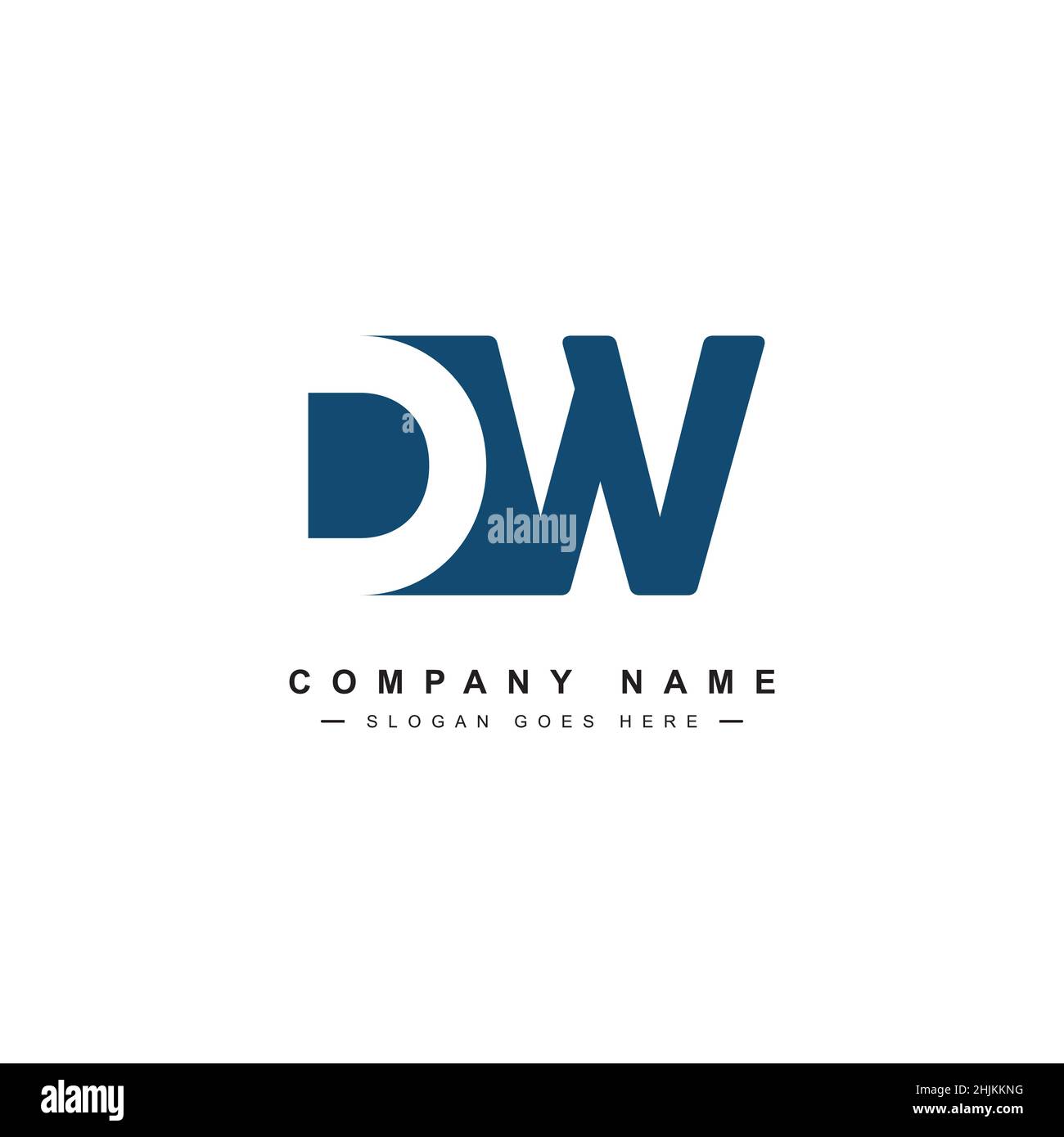 Logo minimal Business per Alphabet DW - lettera iniziale D e W Logo - modello di logo vettoriale monogramma per le iniziali del nome commerciale Illustrazione Vettoriale