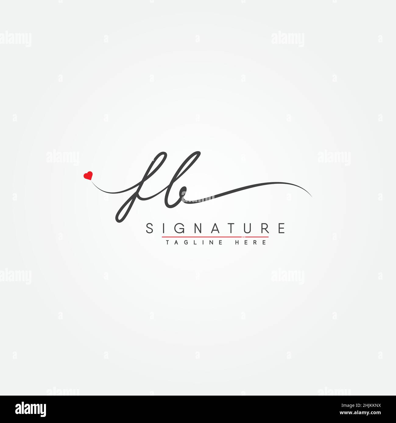 Initial Letter FB Logo - Logo stile firma disegnato a mano - Logo vettore minimal per iniziali in stile scrittura a mano Illustrazione Vettoriale