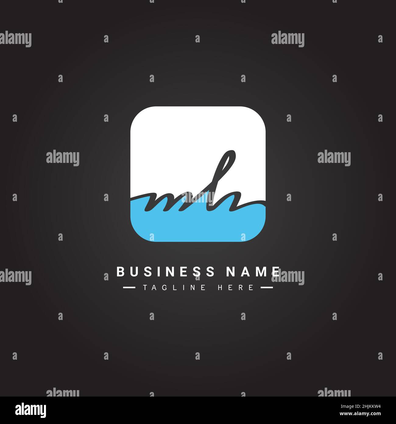 Lettera iniziale Logo MH - Logo stile firma scritto a mano - Logo vettore minimal per iniziali in stile scrittura a mano Illustrazione Vettoriale