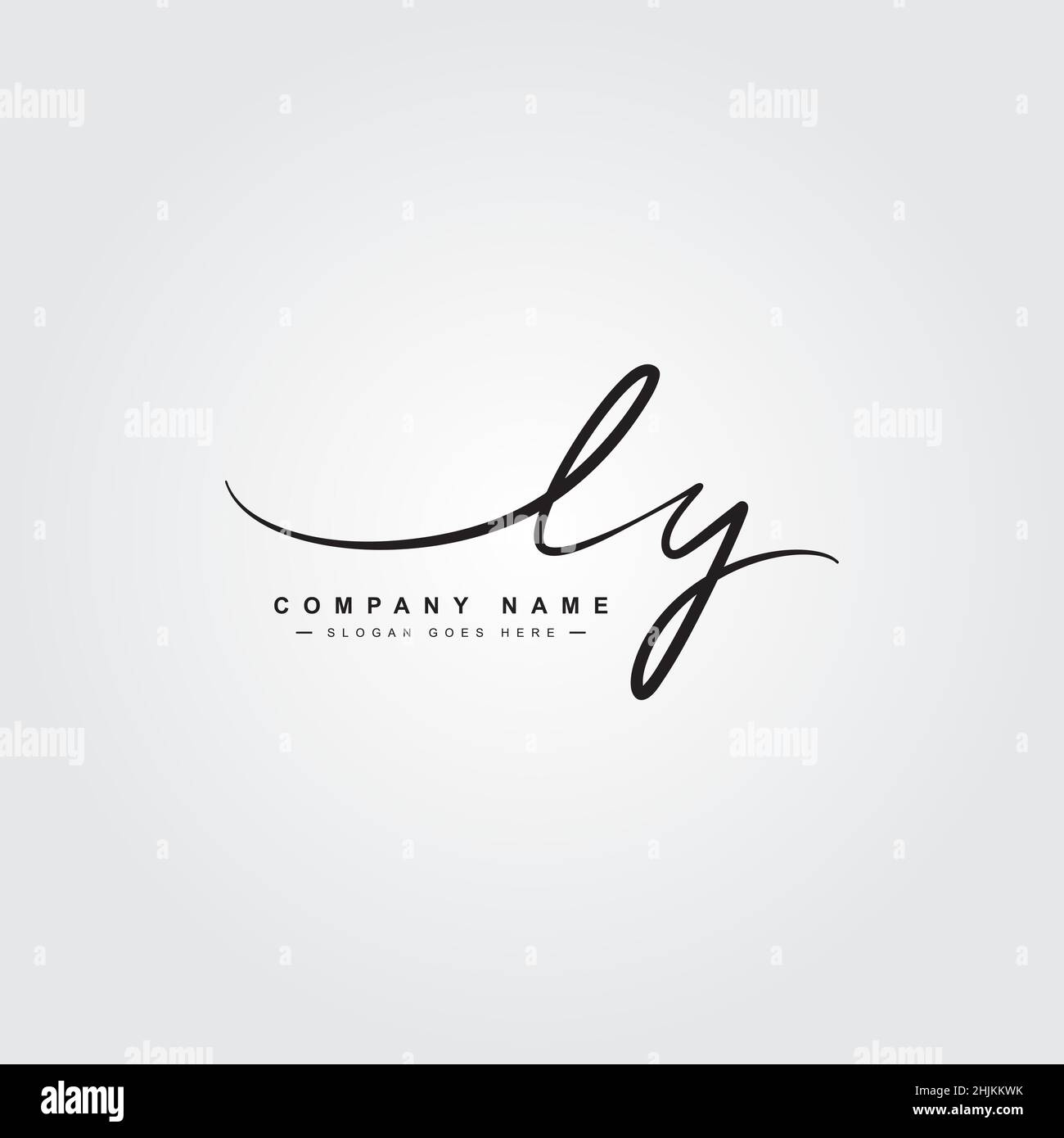 Logo LY lettera iniziale - Logo della firma scritto a mano - Logo del vettore minimale per le iniziali in stile calligrafia Illustrazione Vettoriale