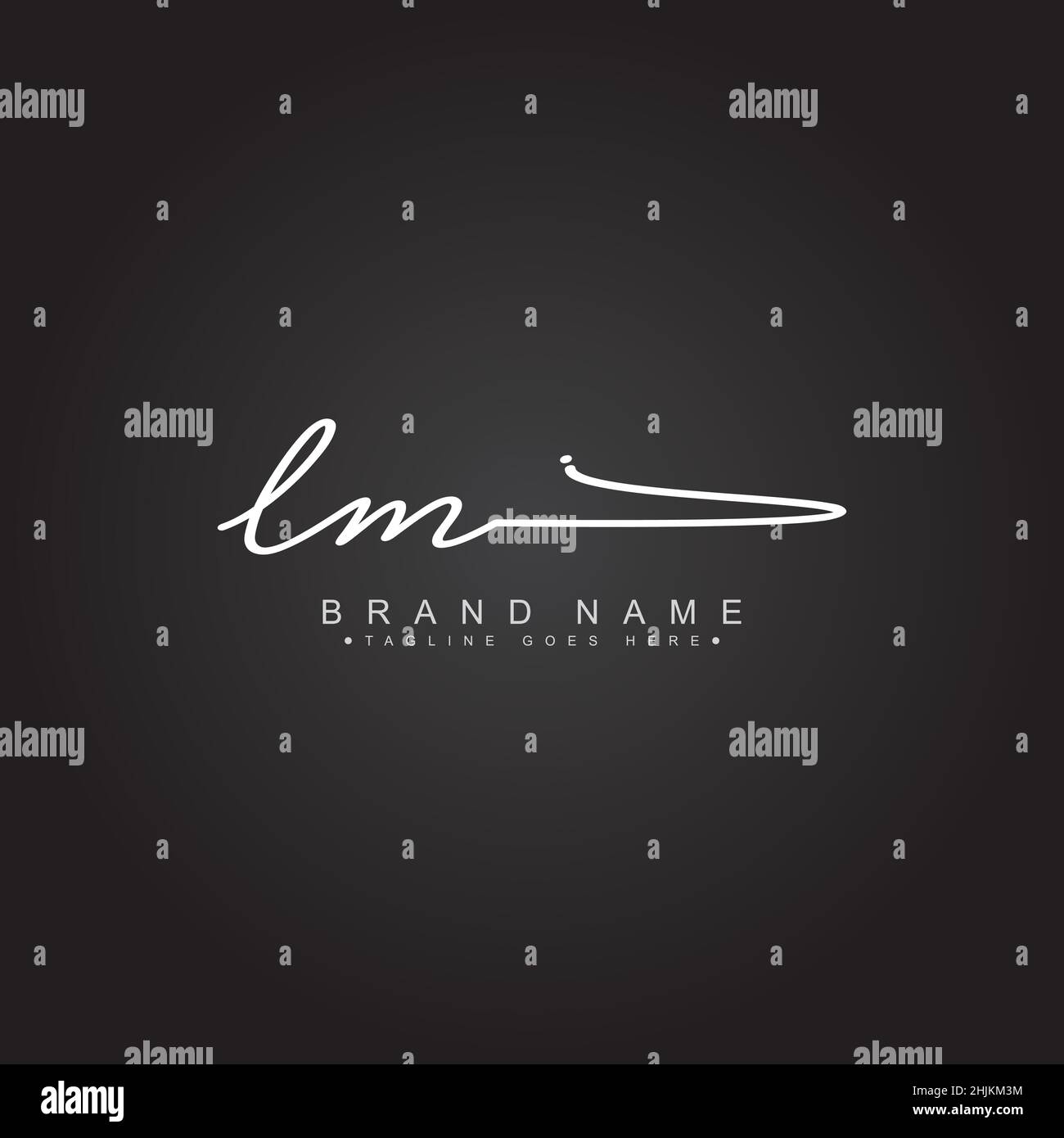 Lettera iniziale Logo LM - Logo stile firma scritto a mano - Logo vettore minimo per iniziali in stile scrittura a mano Illustrazione Vettoriale