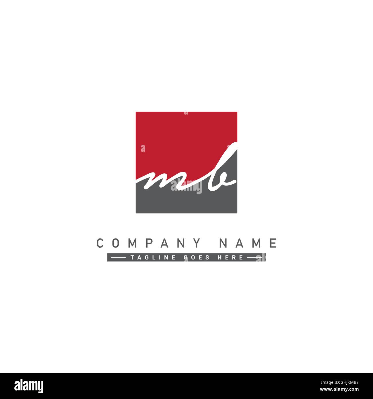 Logo MB lettera iniziale - Logo stile firma disegnato a mano - Logo vettore minimal per iniziali in stile scrittura a mano Illustrazione Vettoriale