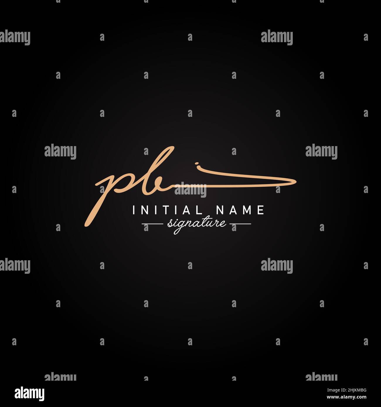 - Logo vettoriale minimale per iniziali in stile calligrafia Illustrazione Vettoriale
