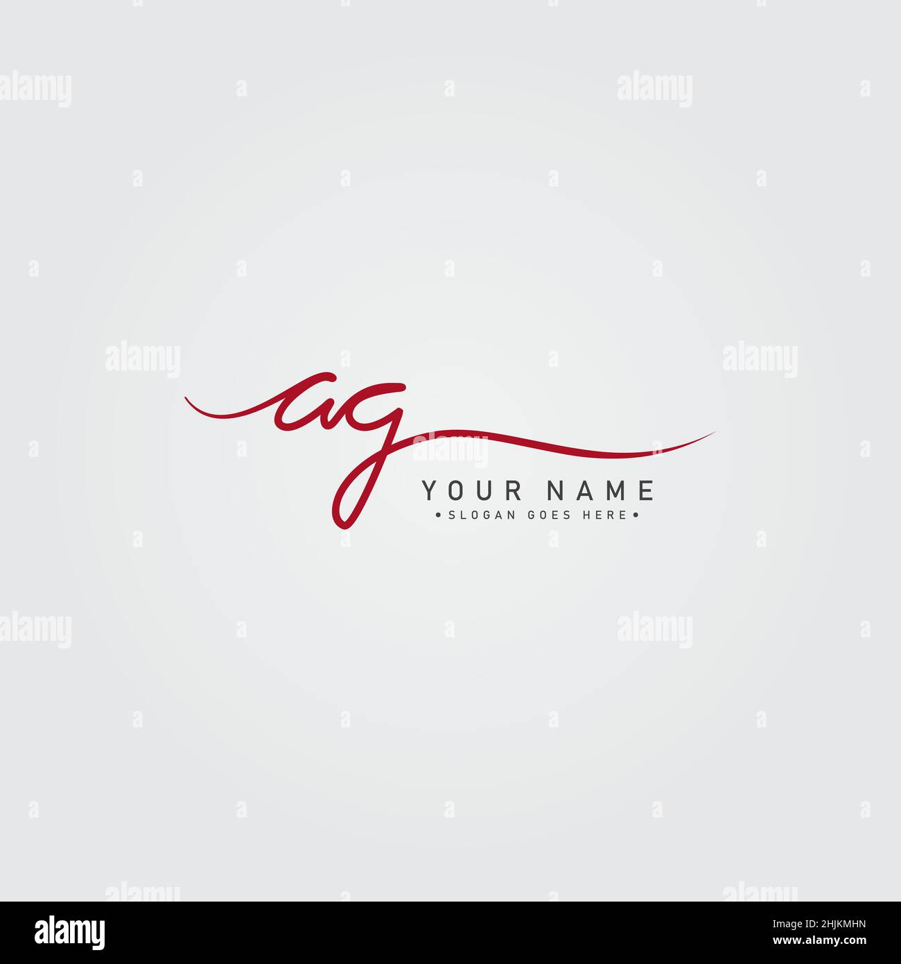 Initial Letter AG Logo - Logo stile firma disegnato a mano - Logo vettore minimal per le iniziali in stile scrittura a mano Illustrazione Vettoriale