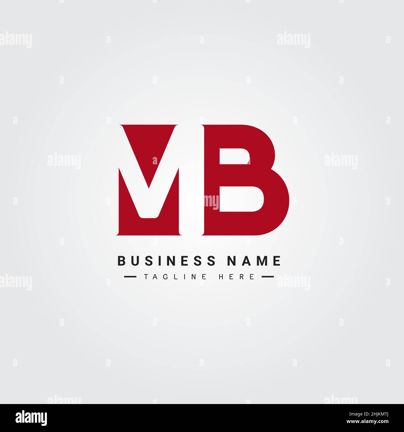 Lettera iniziale Logo MB - Logo aziendale minimo per Alphabet M e B - modello di logo vettoriale monogramma per le iniziali del nome aziendale Illustrazione Vettoriale