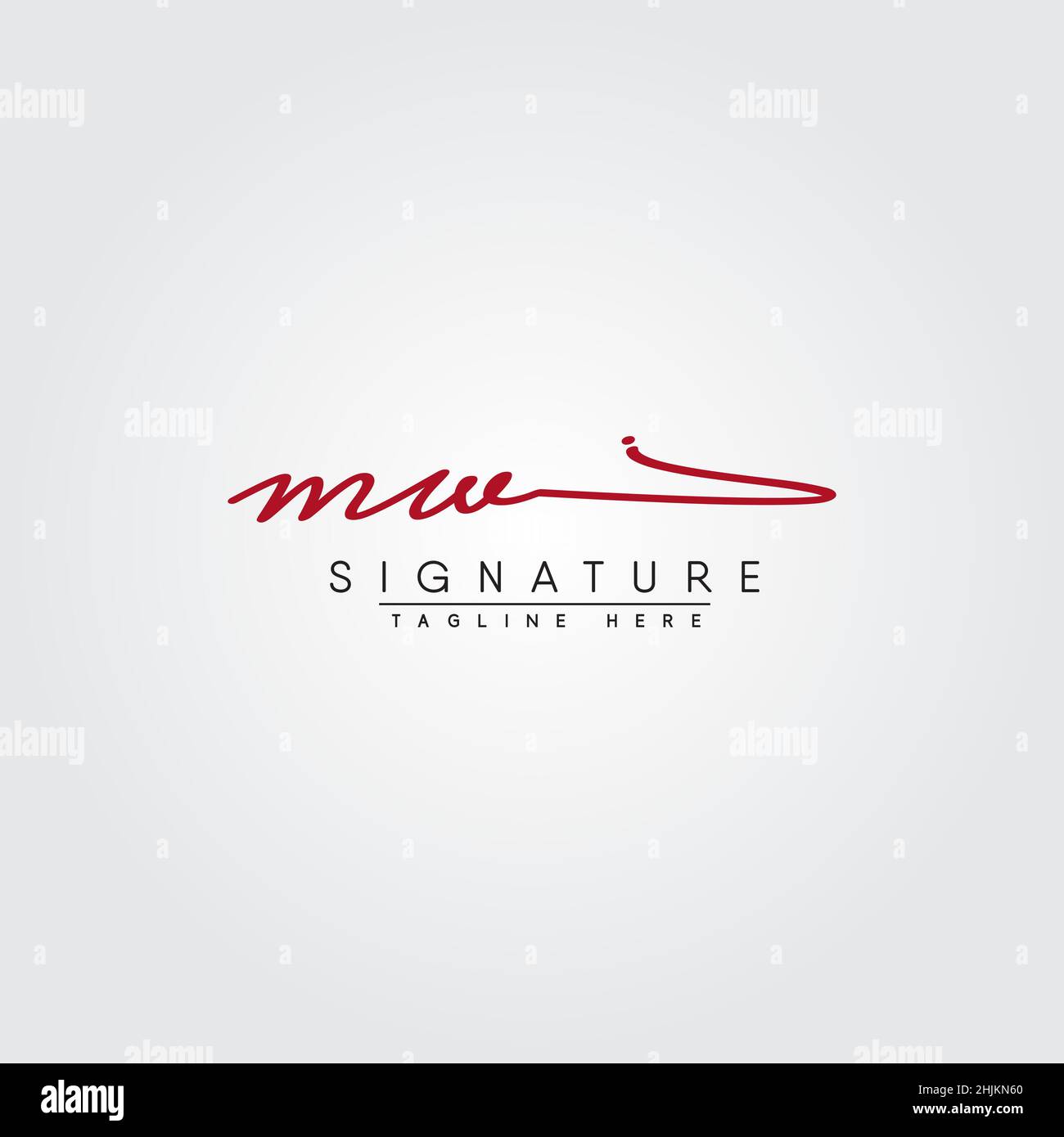 Lettera iniziale Logo MW - Logo stile firma disegnato a mano - Logo vettore minimal per iniziali in stile scrittura a mano Illustrazione Vettoriale