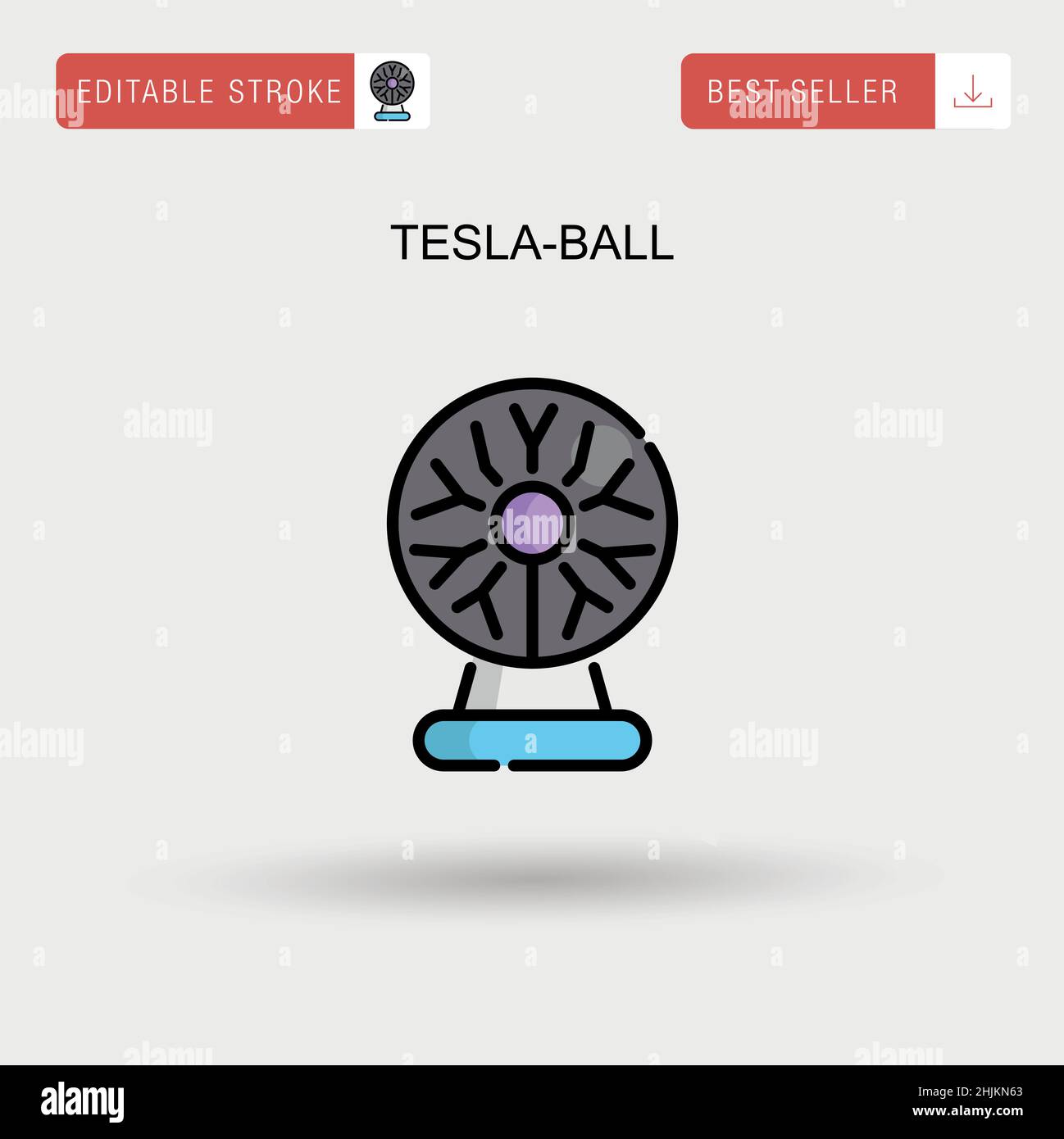 Icona vettore semplice Tesla-ball. Illustrazione Vettoriale