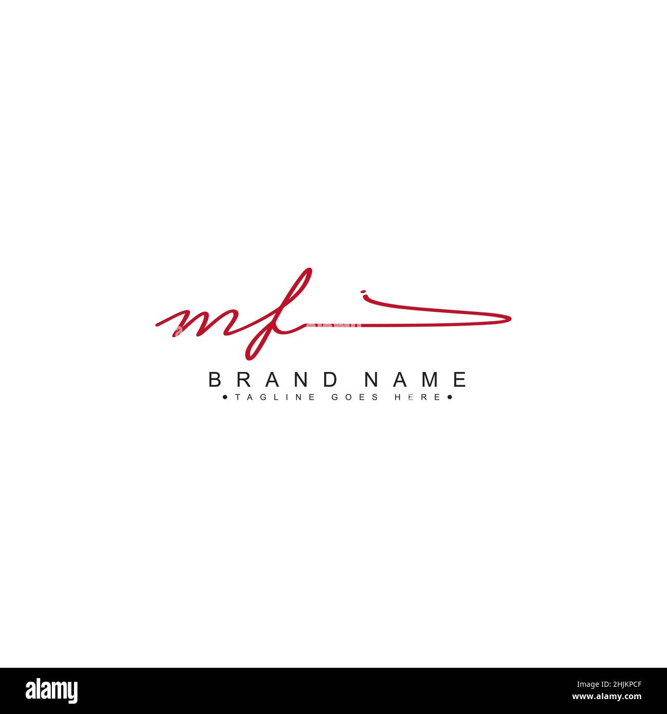 Lettera iniziale Logo MF - Logo stile firma disegnato a mano - Logo vettore minimal per iniziali scritte a mano Illustrazione Vettoriale