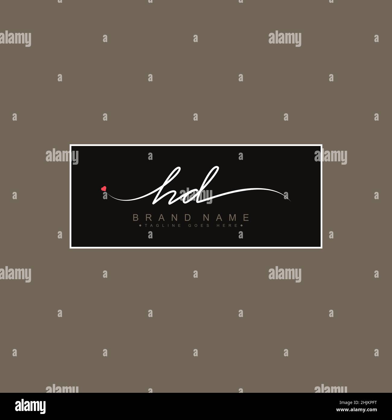 Initial Letter HD Logo - Firma scritta a mano Logo - Minimal Vector Logo per le iniziali in stile calligrafia Illustrazione Vettoriale