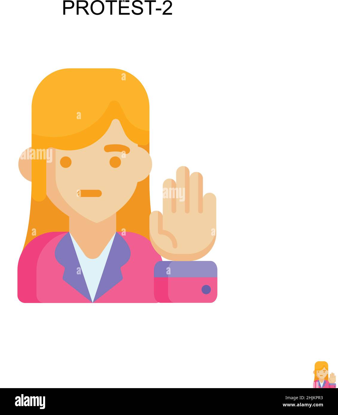 Protesta-2 semplice icona vettoriale. Modello di disegno del simbolo di illustrazione per l'elemento dell'interfaccia utente mobile Web. Illustrazione Vettoriale