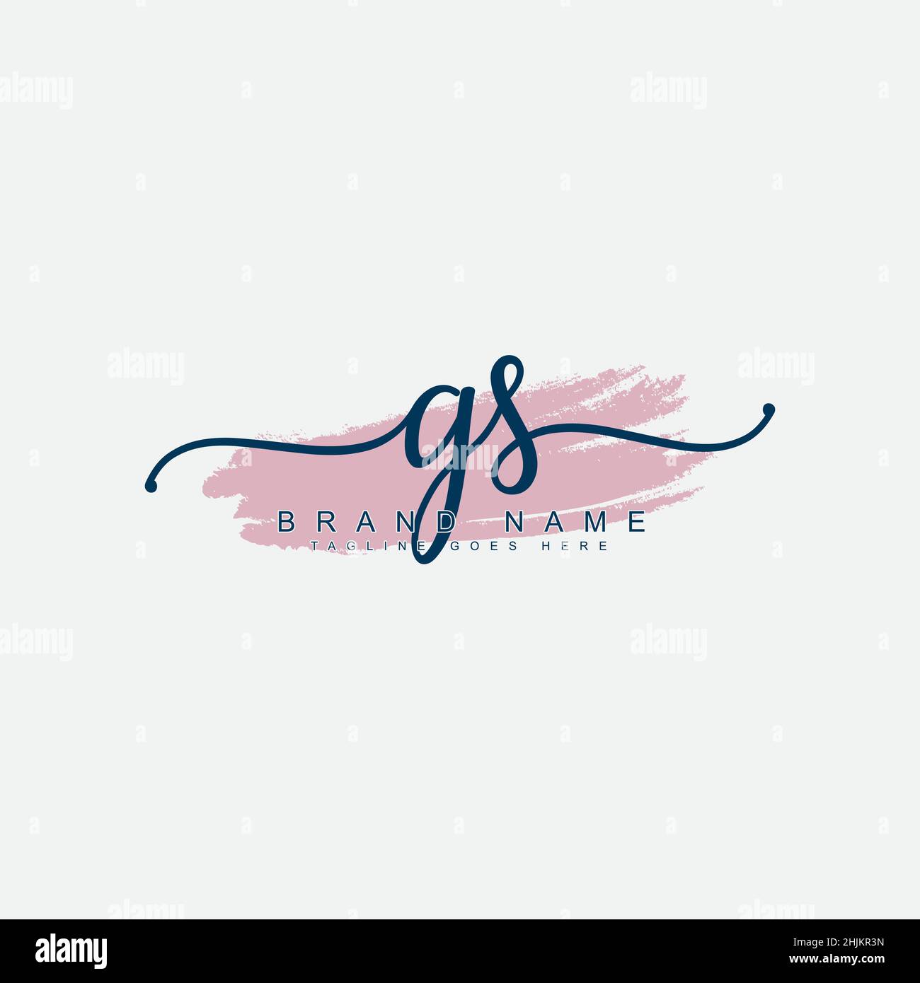 Lettera iniziale Logo GS - Logo stile firma disegnato a mano - Logo vettore minimal per iniziali in stile scrittura a mano Illustrazione Vettoriale