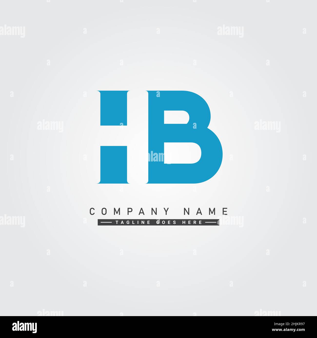 Logo Minimal Business per Alphabet HB - Logo lettera iniziale H e B - modello di logo vettoriale monogramma per le iniziali del nome commerciale Illustrazione Vettoriale