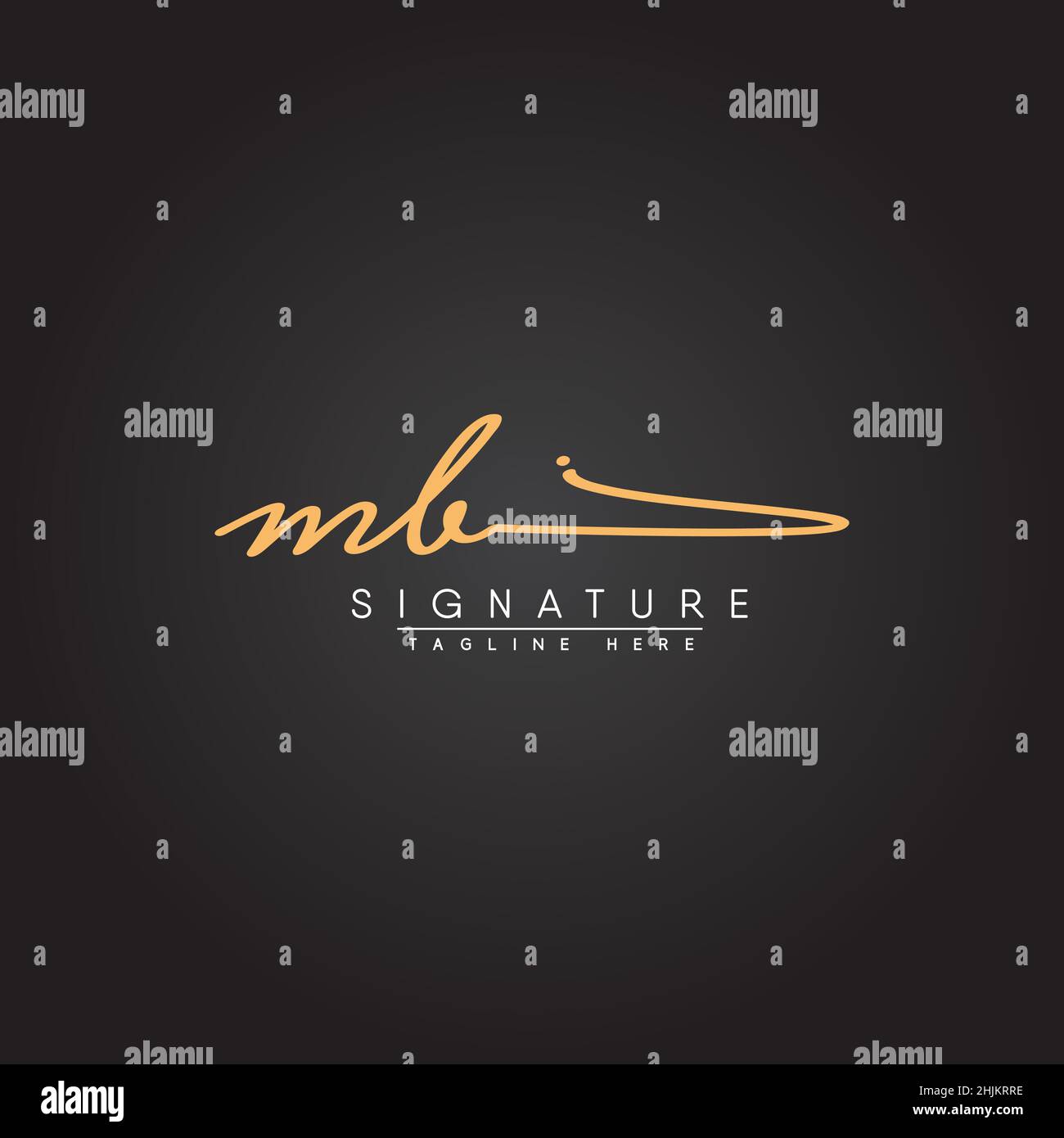 Lettera iniziale Logo MB - Logo stile firma scritto a mano - Logo vettore minimo per iniziali in stile scrittura a mano Illustrazione Vettoriale