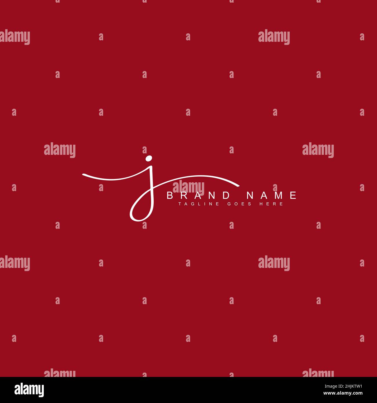Logo J Letter Signature - Logo J Letter Initial - il Logo per il nome dell'azienda inizia con la lettera J - Logo Simple Signature in stile manoscritto Illustrazione Vettoriale
