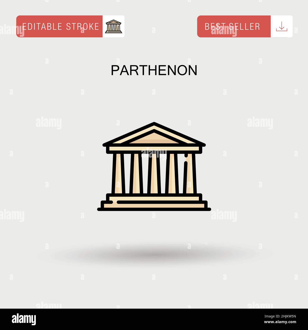 Icona vettore semplice Partenone. Illustrazione Vettoriale