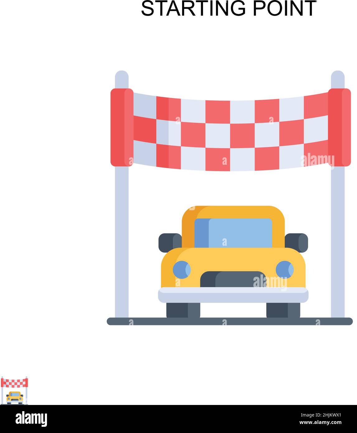 Punto di partenza icona vettore semplice. Modello di disegno del simbolo di illustrazione per l'elemento dell'interfaccia utente mobile Web. Illustrazione Vettoriale