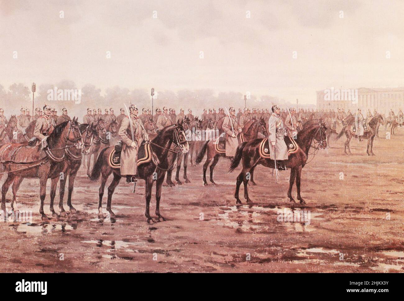 Sfilata sul Champ de Mars il 23 novembre 1878. Rassegna della batteria 5th delle Guardie Cavalleria Brigata artiglieria. Foto Stock