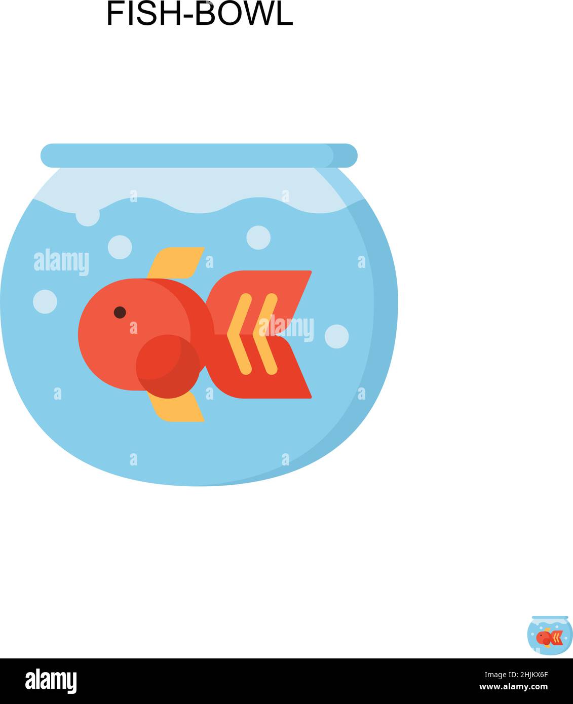 Fish-ciotola semplice icona vettoriale. Modello di disegno del simbolo di illustrazione per l'elemento dell'interfaccia utente mobile Web. Illustrazione Vettoriale