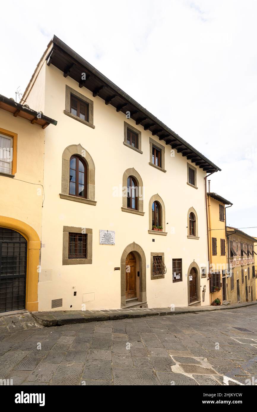Firenze, Italia. Gennaio 2022. La casa dove viveva il famoso astronomo e fisico Galileo Galilei nel centro della città Foto Stock