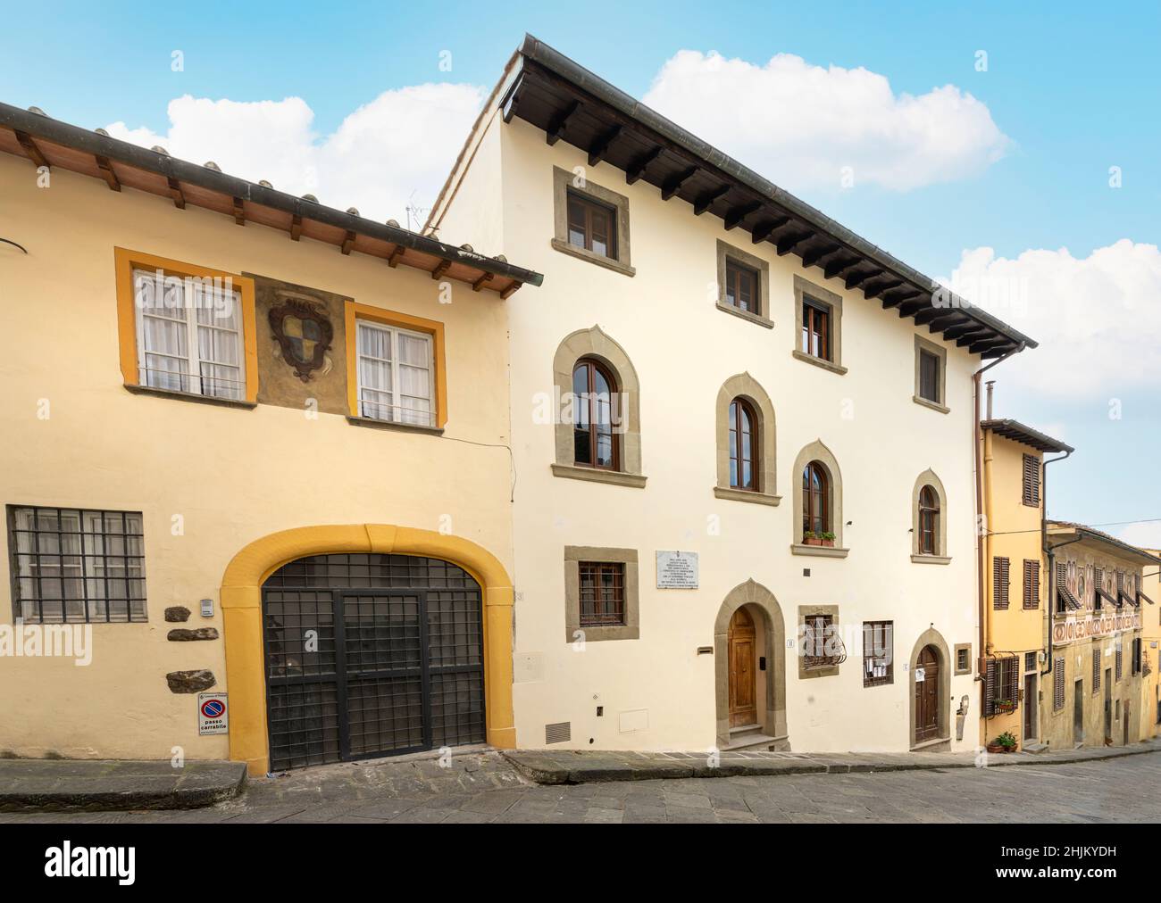 Firenze, Italia. Gennaio 2022. La casa dove viveva il famoso astronomo e fisico Galileo Galilei nel centro della città Foto Stock