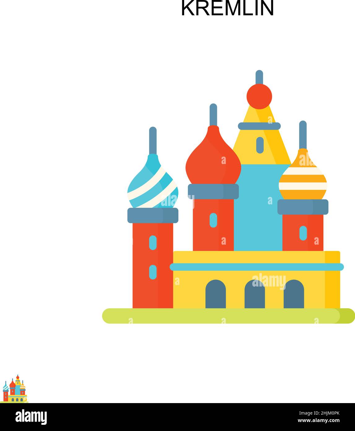 Icona vettore semplice del Cremlino. Modello di disegno del simbolo di illustrazione per l'elemento dell'interfaccia utente mobile Web. Illustrazione Vettoriale