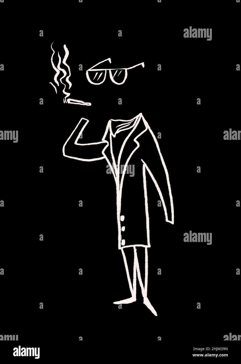 illustrazione uomo invisibile Foto Stock