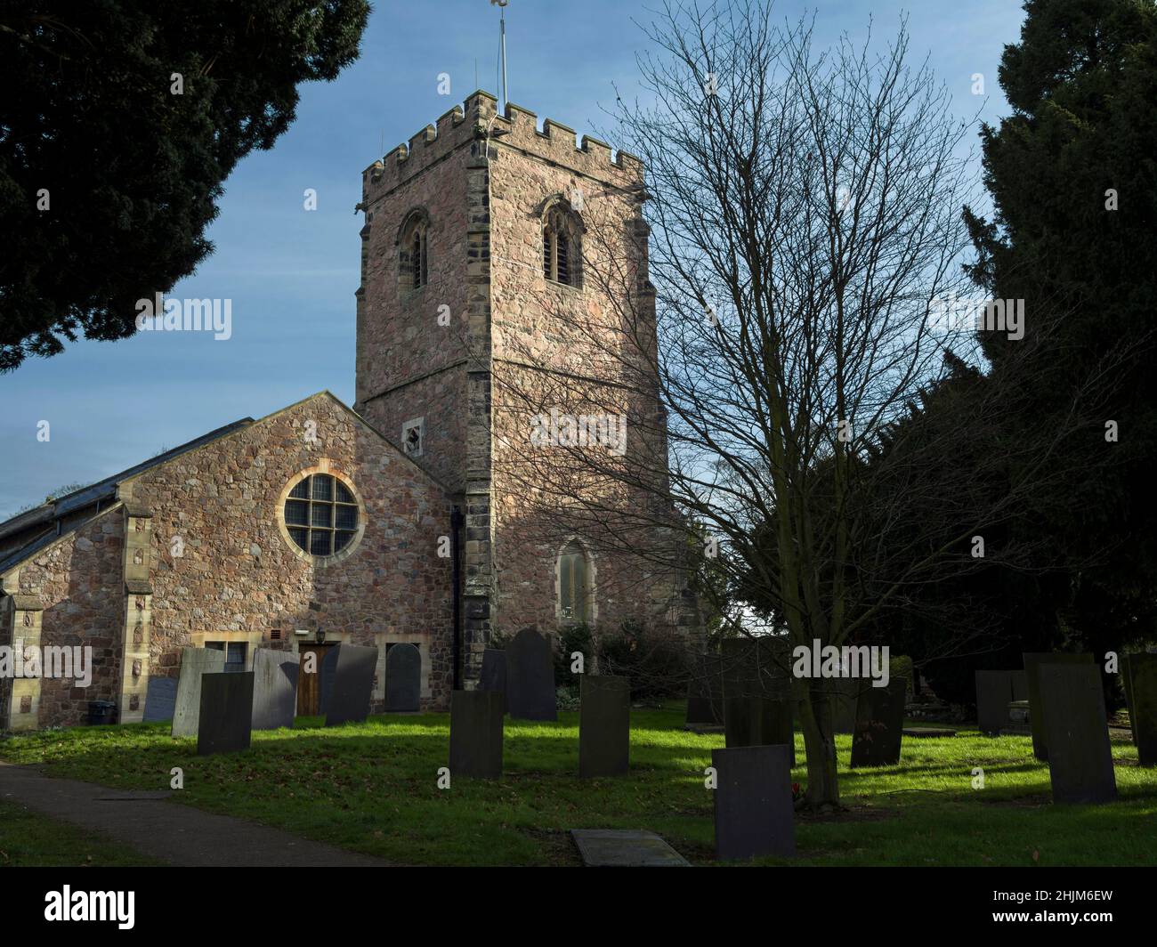 Quorn, Leicestershire, Regno Unito, Gennaio 28th 2022, View of Saintt Bartholemews United Church Foto Stock