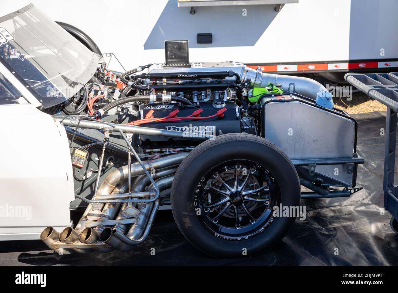 Bradenton, Florida, Stati Uniti. 30th gennaio 2022. Gli US National Championships, Winter Session Pro Drag Racing e Grudge Racing, oltre a sessioni aperte su una pista di trascinamento di un quarto di miglio. Ultra Street, Limited Drag Radial, Pro Outlaw 632, Precision Shaft Technologies X275, Pro Line Racing, M&M Transmission. L'evento è stato annullato a causa di un'anomalia del freddo in Florida. Credit: Yaroslav Sabitov/YES Market Media/Alamy Live News Foto Stock