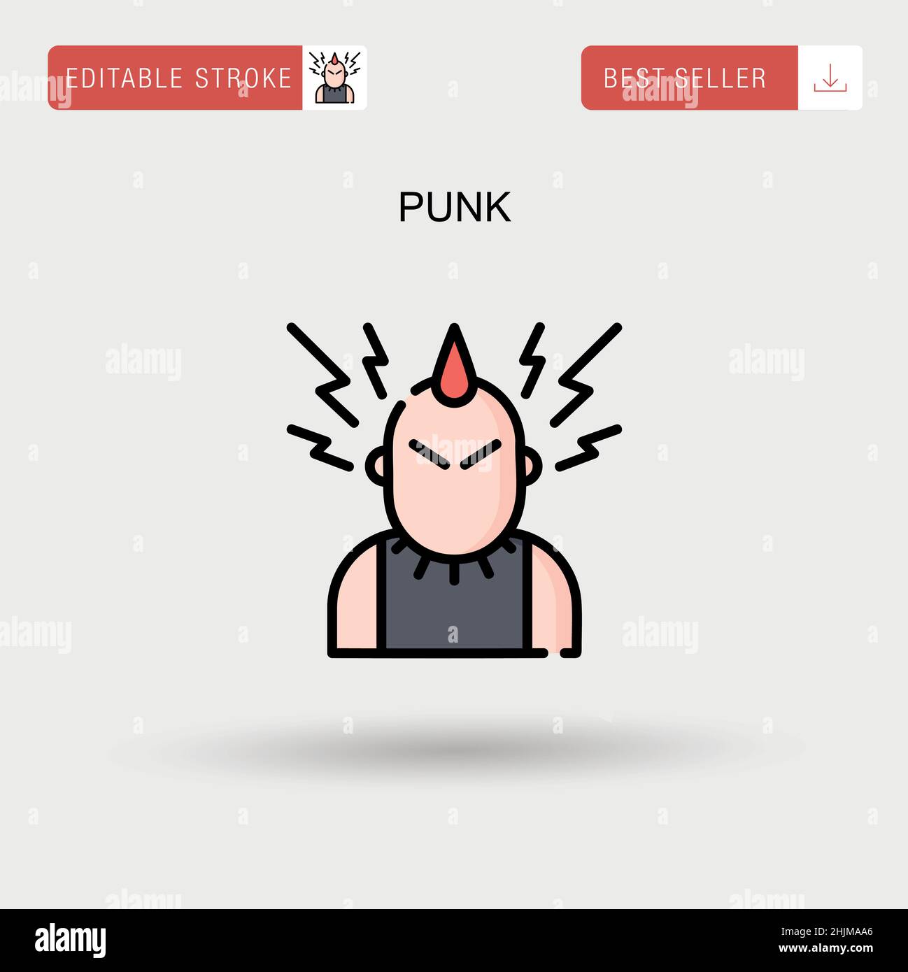 Icona vettore Punk Simple. Illustrazione Vettoriale