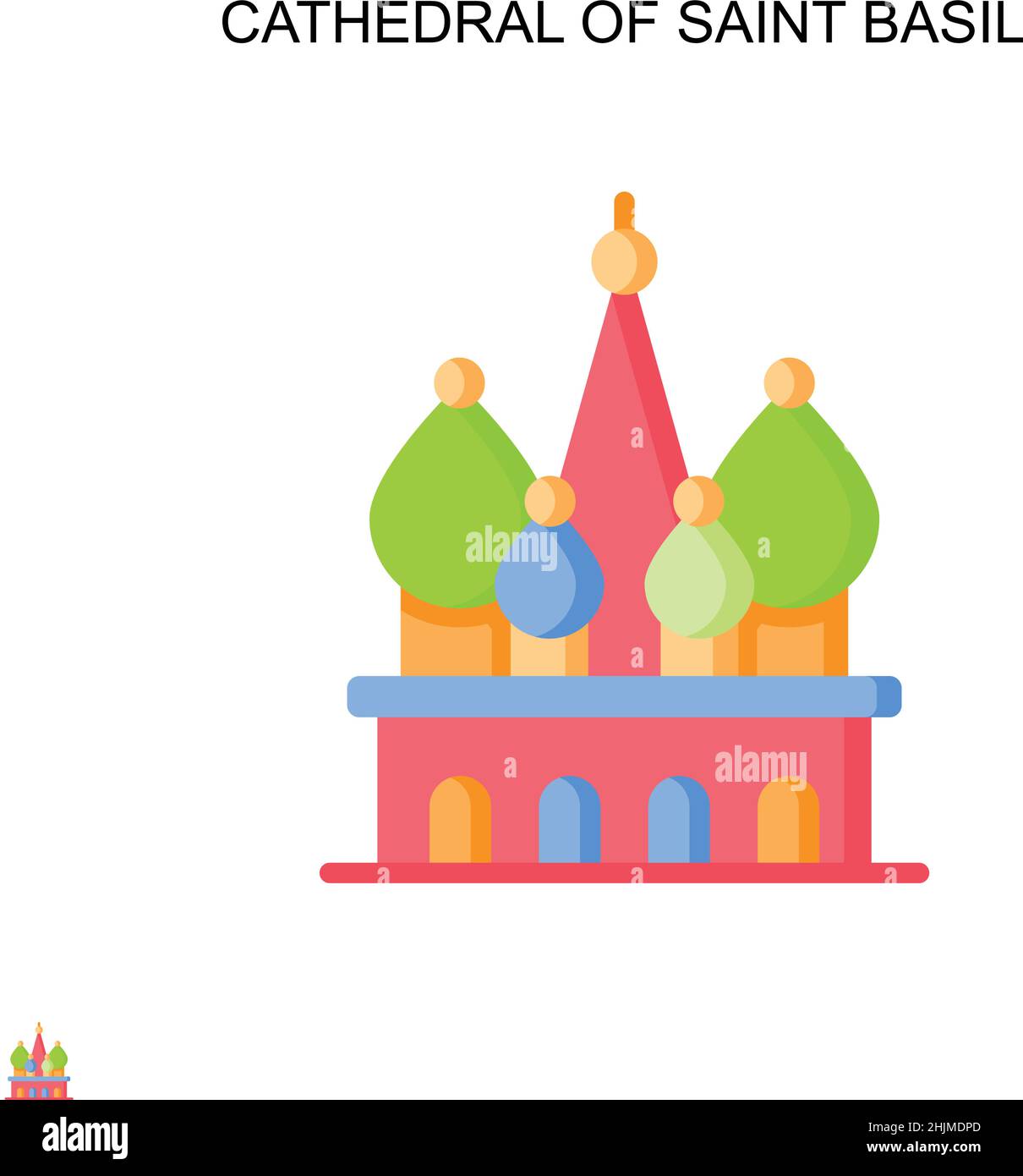 Cattedrale di san Basilio semplice vettore icona. Modello di disegno del simbolo di illustrazione per l'elemento dell'interfaccia utente mobile Web. Illustrazione Vettoriale