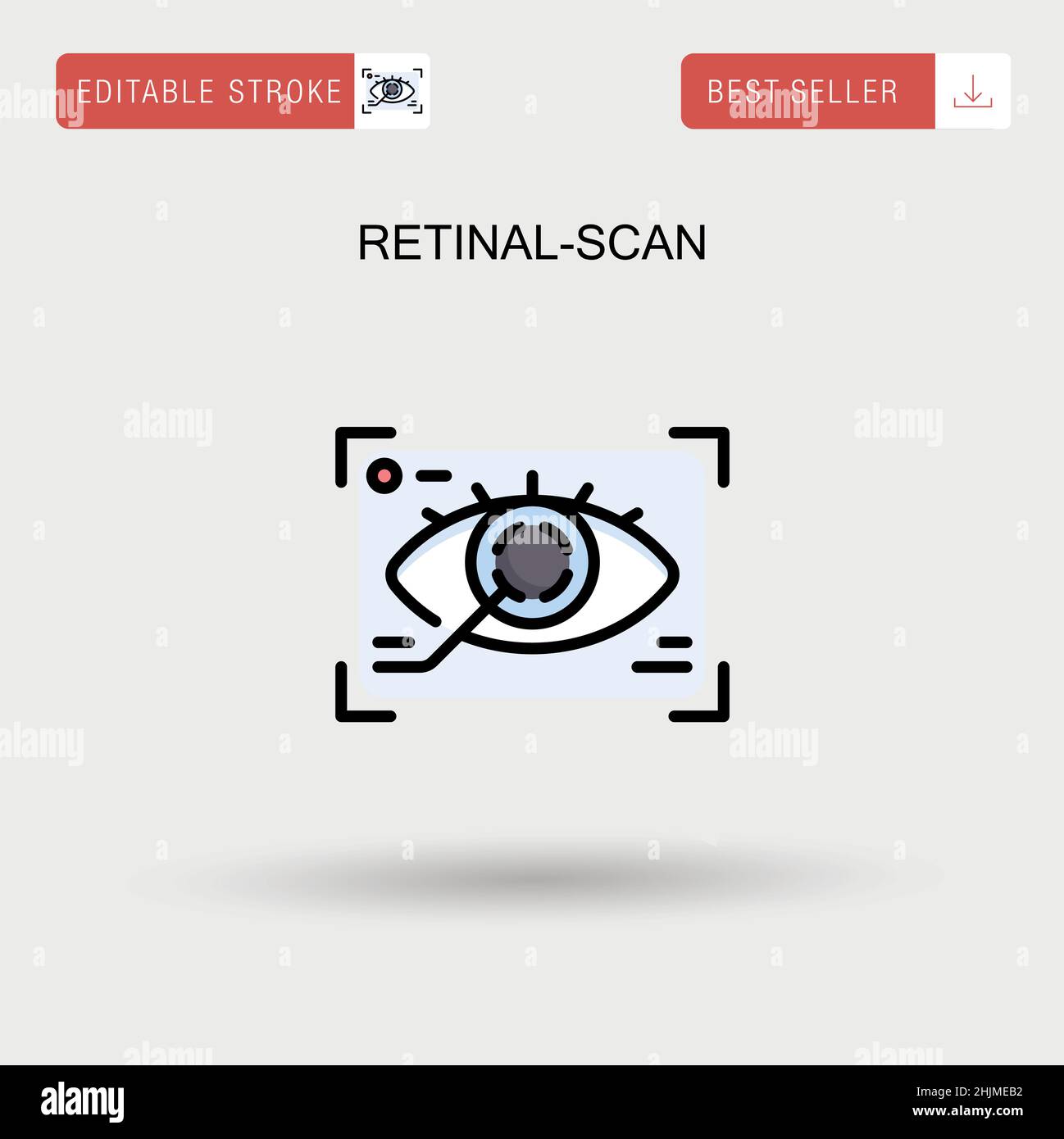Icona vettore semplice scansione retinica. Illustrazione Vettoriale