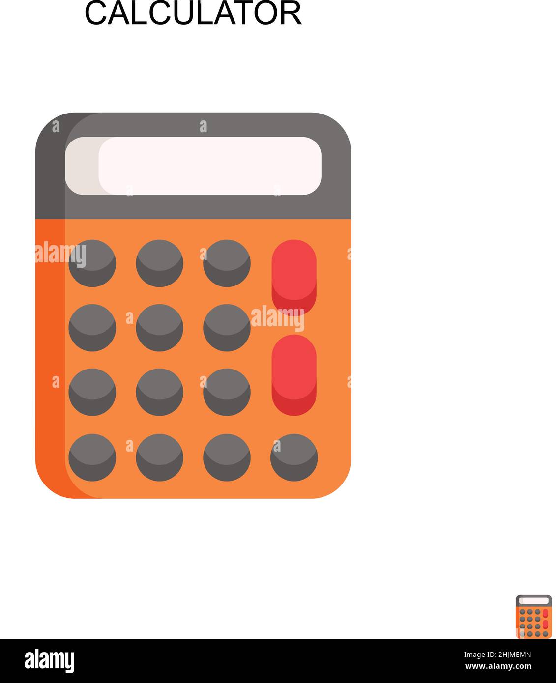 Calcolatrice semplice icona vettoriale. Modello di disegno del simbolo di illustrazione per l'elemento dell'interfaccia utente mobile Web. Illustrazione Vettoriale