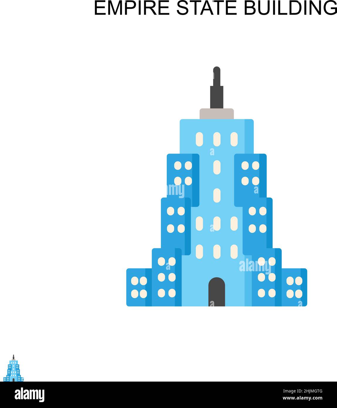 Empire state Building semplice icona vettoriale. Modello di disegno del simbolo di illustrazione per l'elemento dell'interfaccia utente mobile Web. Illustrazione Vettoriale