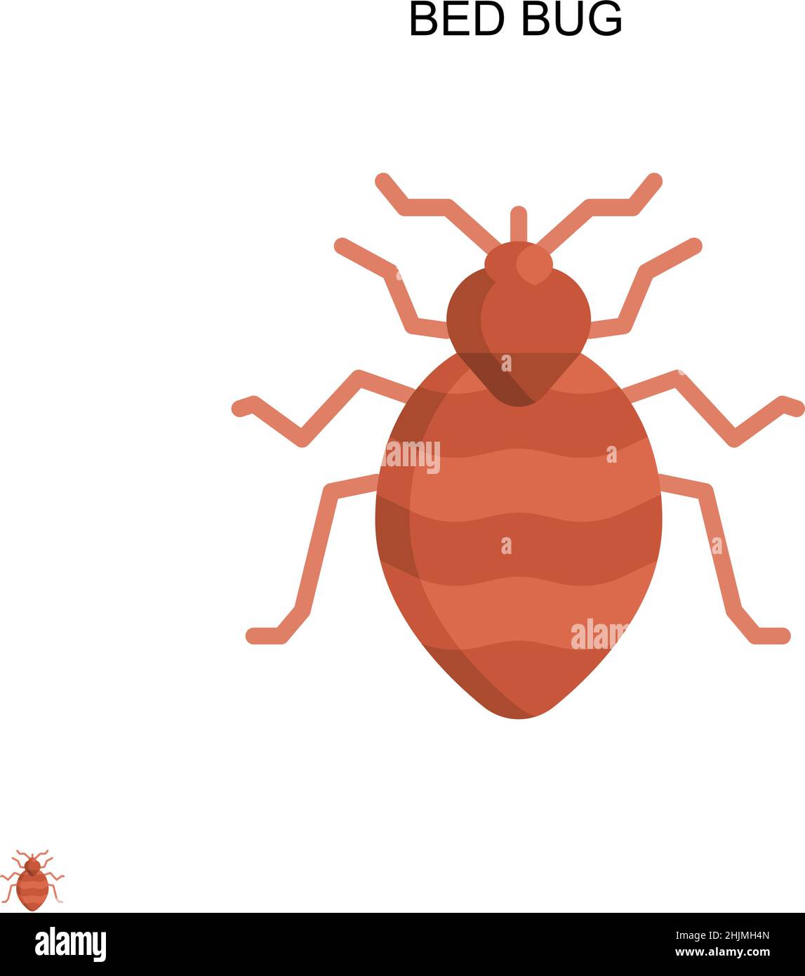 Icona vettore semplice bug letto. Modello di disegno del simbolo di illustrazione per l'elemento dell'interfaccia utente mobile Web. Illustrazione Vettoriale