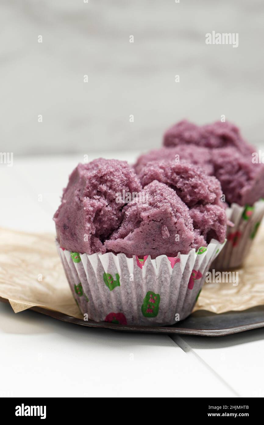 KUE Mangkok o cinese fa Gao noto come torta Fortune, di solito per lo spuntino cinese di Capodanno Imlek Foto Stock