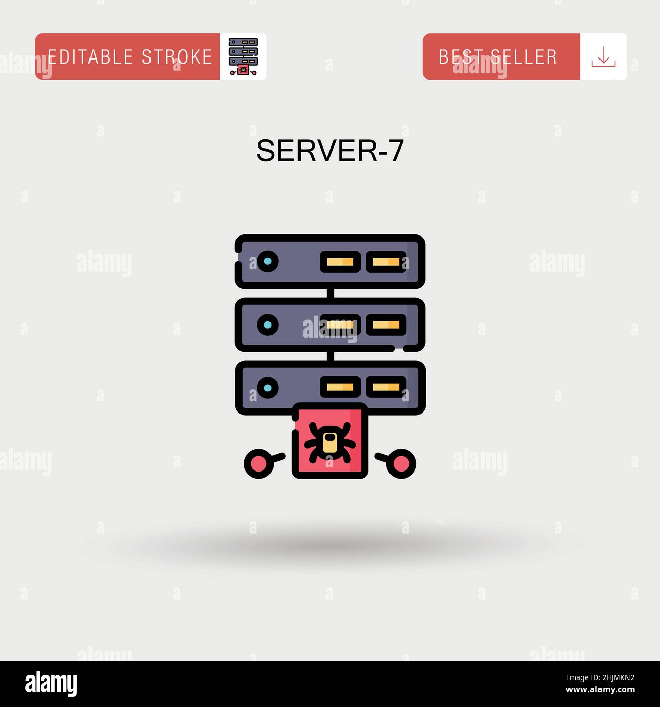 Server-7 icona vettore semplice. Illustrazione Vettoriale