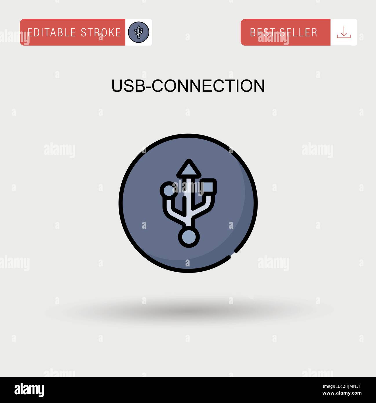 Icona vettore semplice connessione USB. Illustrazione Vettoriale
