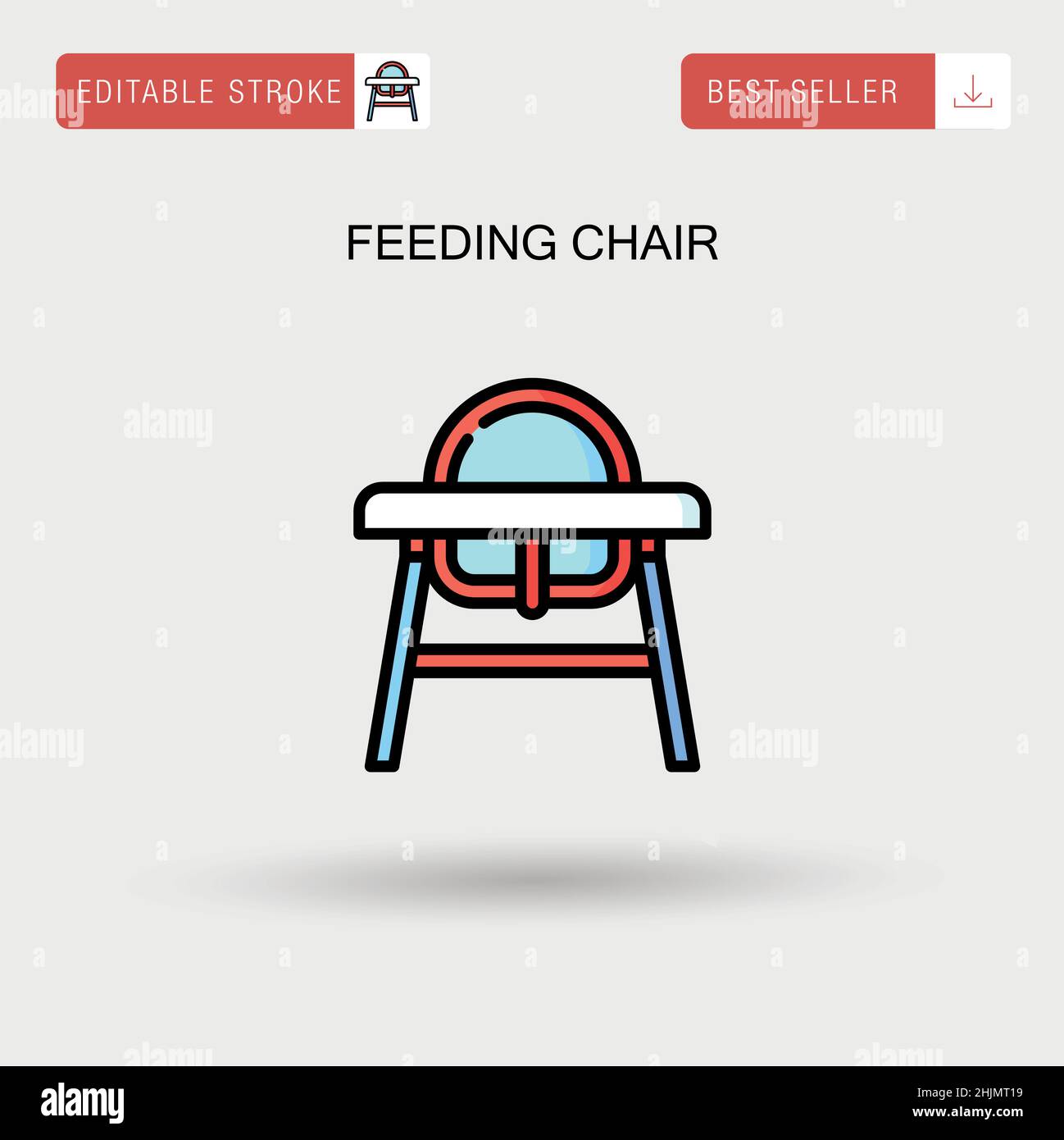 Icona del vettore semplice della sedia di alimentazione. Illustrazione Vettoriale