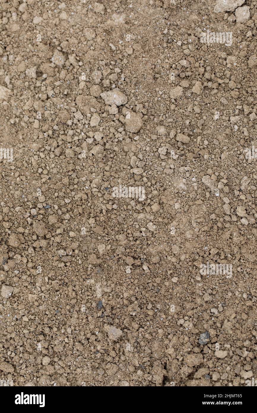 terra marrone o suolo come sfondo, close-up asciutto di creta Foto Stock