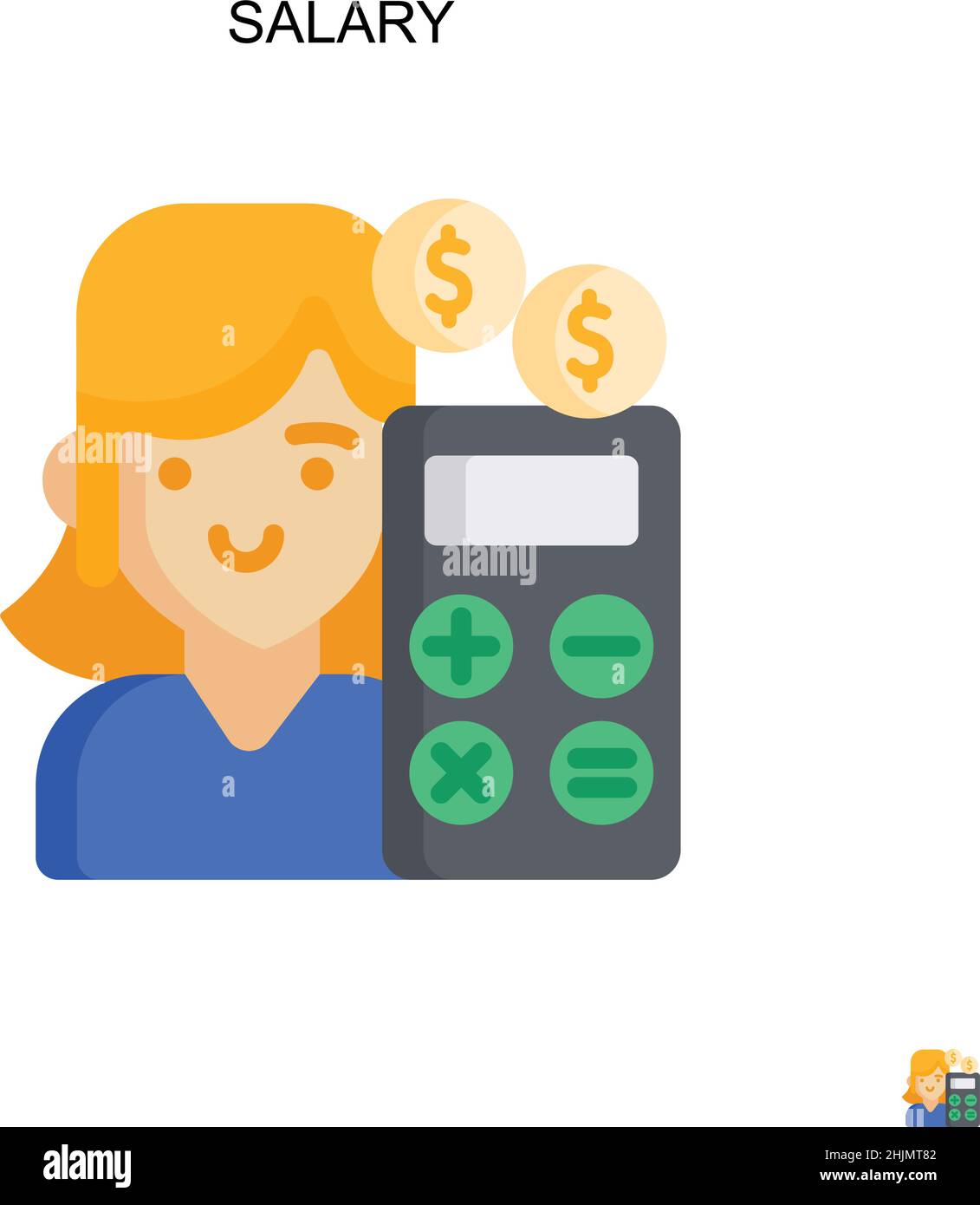 Icona del vettore stipendio semplice. Modello di disegno del simbolo di illustrazione per l'elemento dell'interfaccia utente mobile Web. Illustrazione Vettoriale