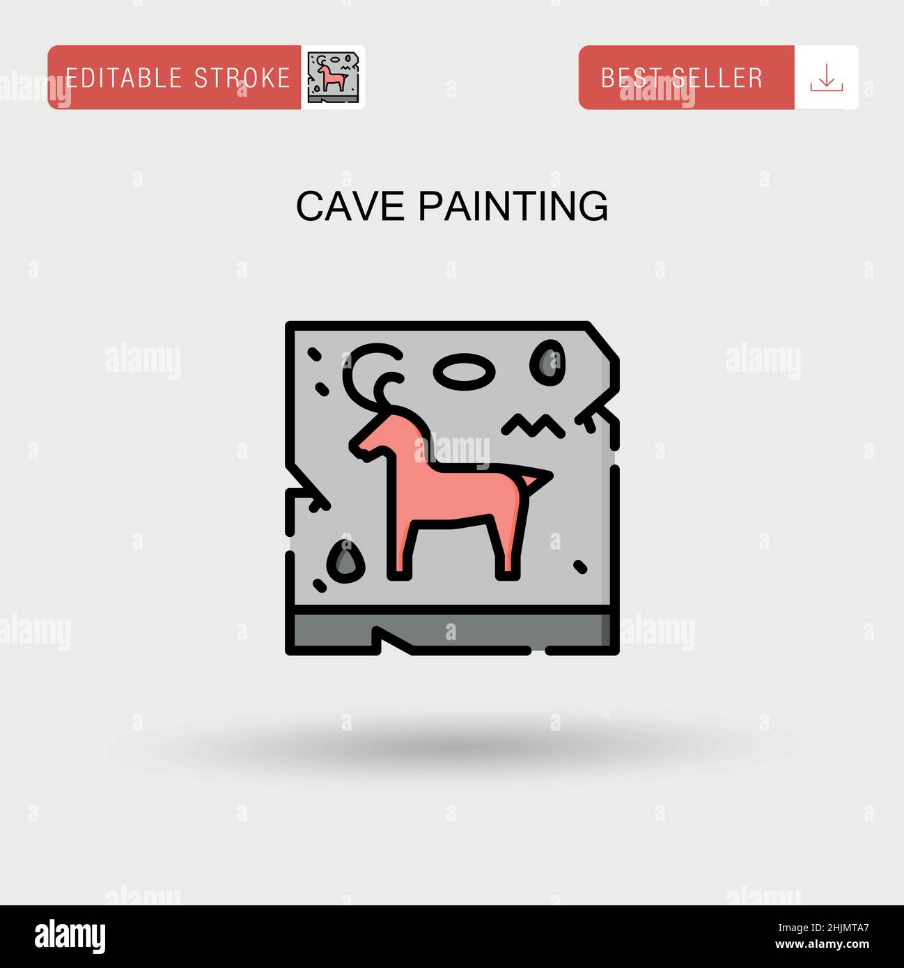 Grotta pittura semplice icona vettoriale. Illustrazione Vettoriale
